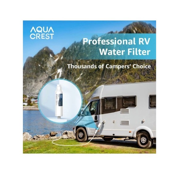 2-Pack AQUA CREST RV Inline Water Filter for RVs and Marines, Drinking & Washing - Picture 3 of 5